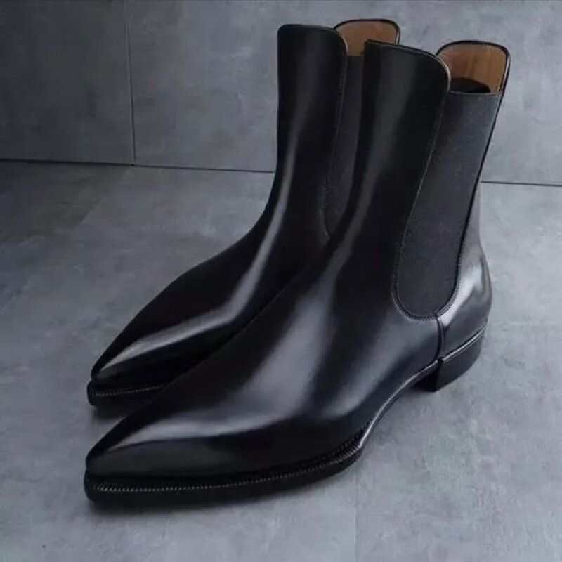 Men Formal Wear Brands - Men Fashion Chelsea Boots Black One