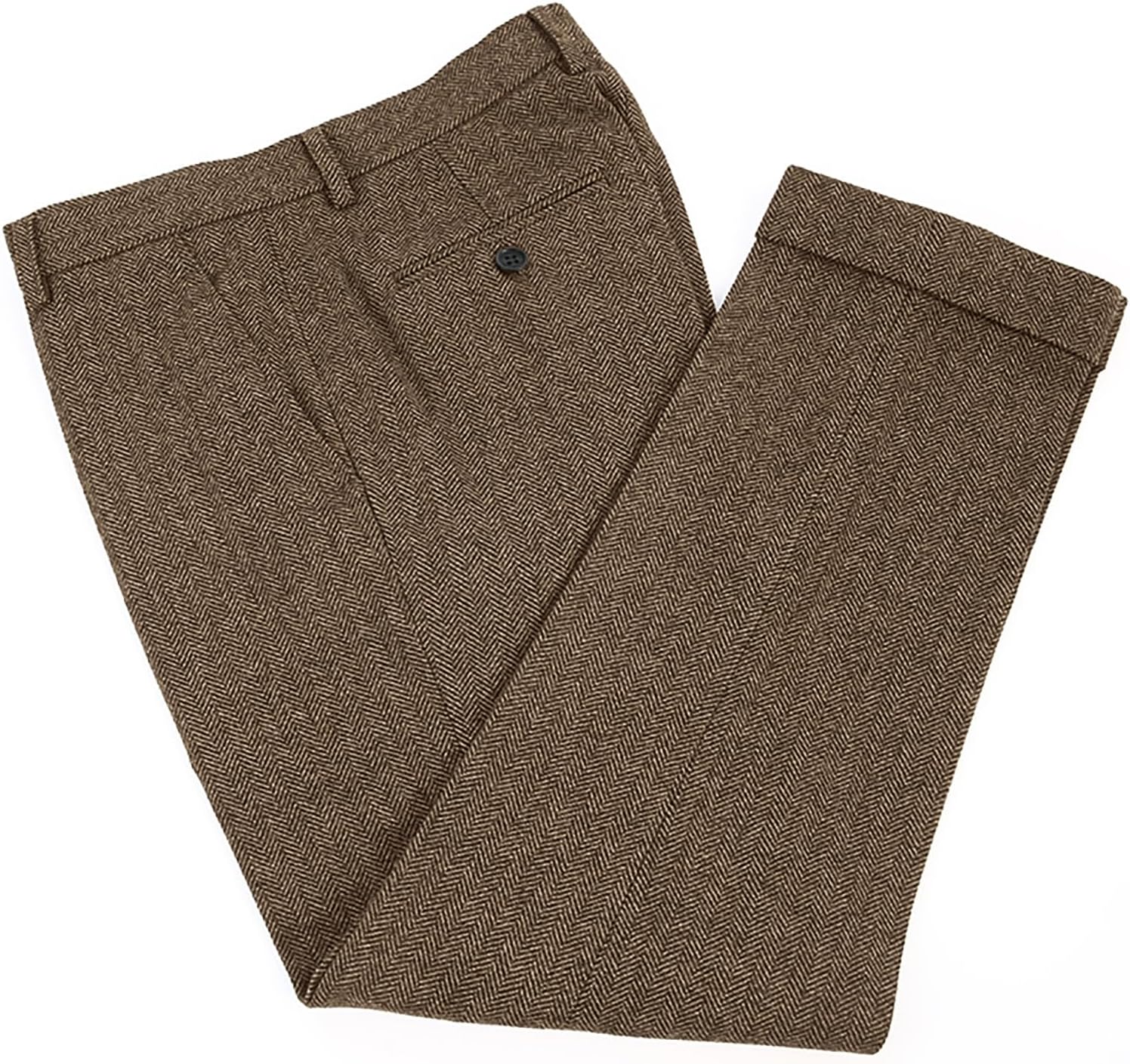 Dress Pant Flat Front - Herringbone Tweed Dress Pants Vintage Flat