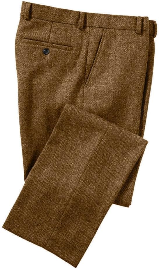 Dress Pant Flat Front - Men Slim Fit Tweed Blend Suit