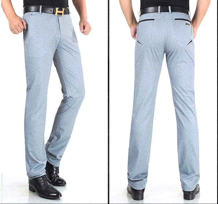 Dress Pant Flat Front - Men's Stretch Formal Dress Trousers Summer