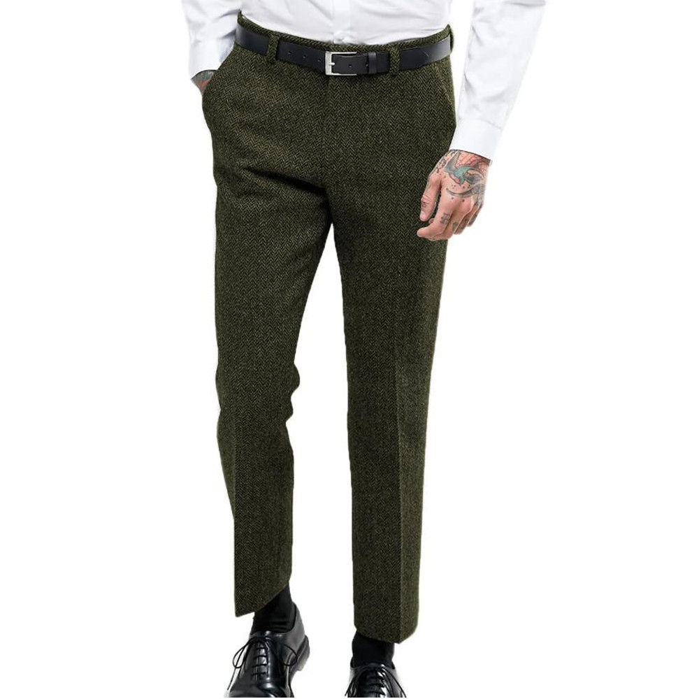 Dress Pant Flat Front - Men's Business Formal Suit Pants Slim
