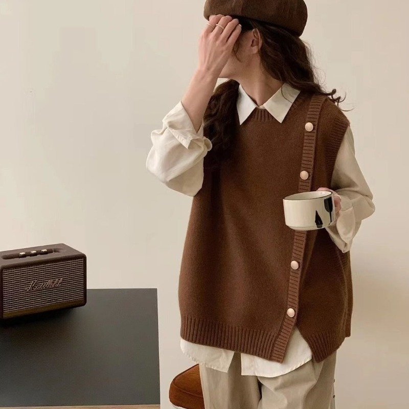 Formal Vest Waistcoat - Round O Neck Knit Vests For