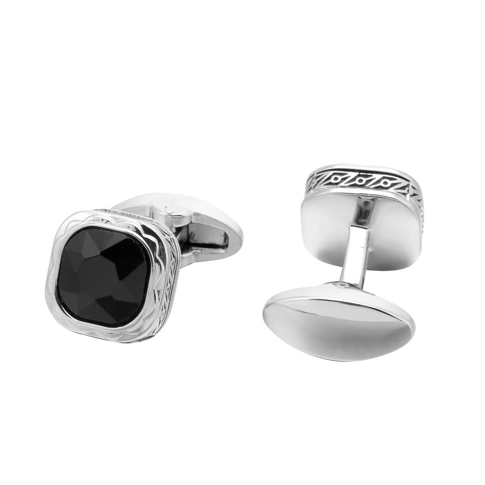 Black Gemstone French Cufflink - огляд і ціна Dress Shirt French Cuff