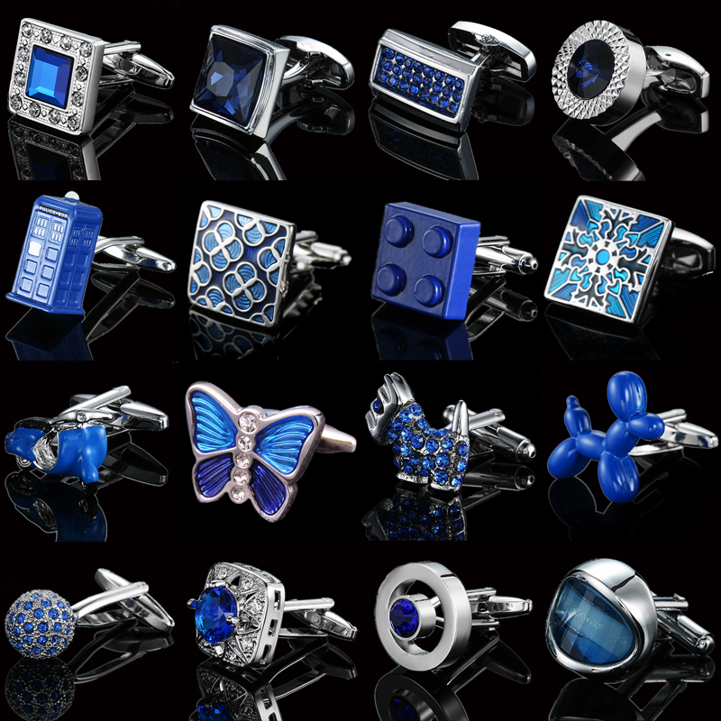 Men's Cufflinks Blue Butterfly - огляд і ціна Dress Shirt French Cuff
