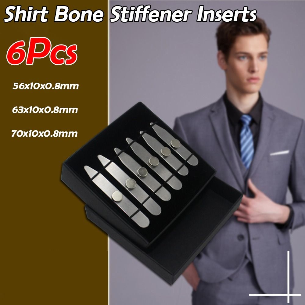 6Pcs New Stainless Steel Colla - огляд і ціна Collar Stay Metal