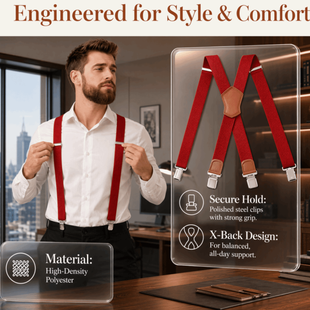 Elastic Heavy Duty Suspenders  - огляд і ціна Suspender Clip Formal
