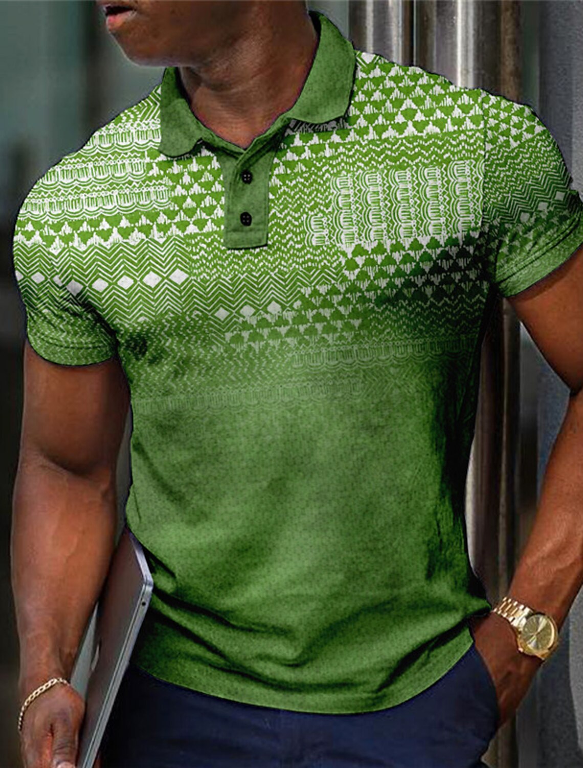 Fashion Men's Plaid Polo Shirt - огляд і ціна Men'S Polo Formal Wear