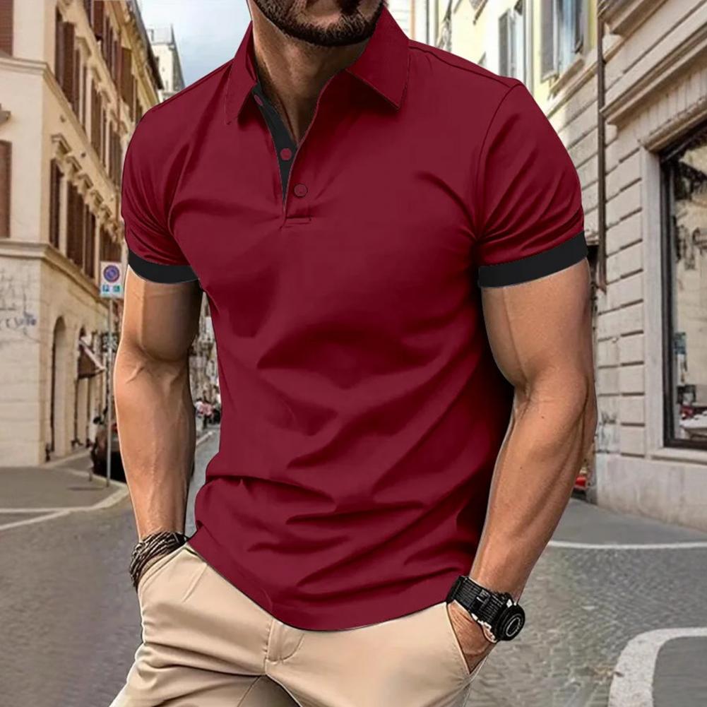 Men Tops Lapel Short Sleeve Ca - огляд і ціна Men'S Polo Formal Wear