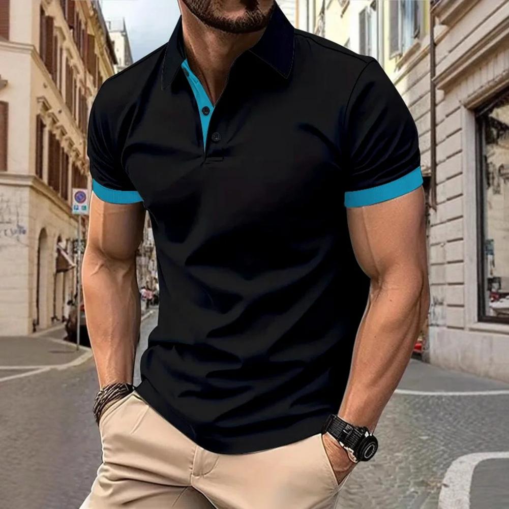 Men Tops Lapel Short Sleeve Ca - огляд і ціна Men'S Polo Formal Wear