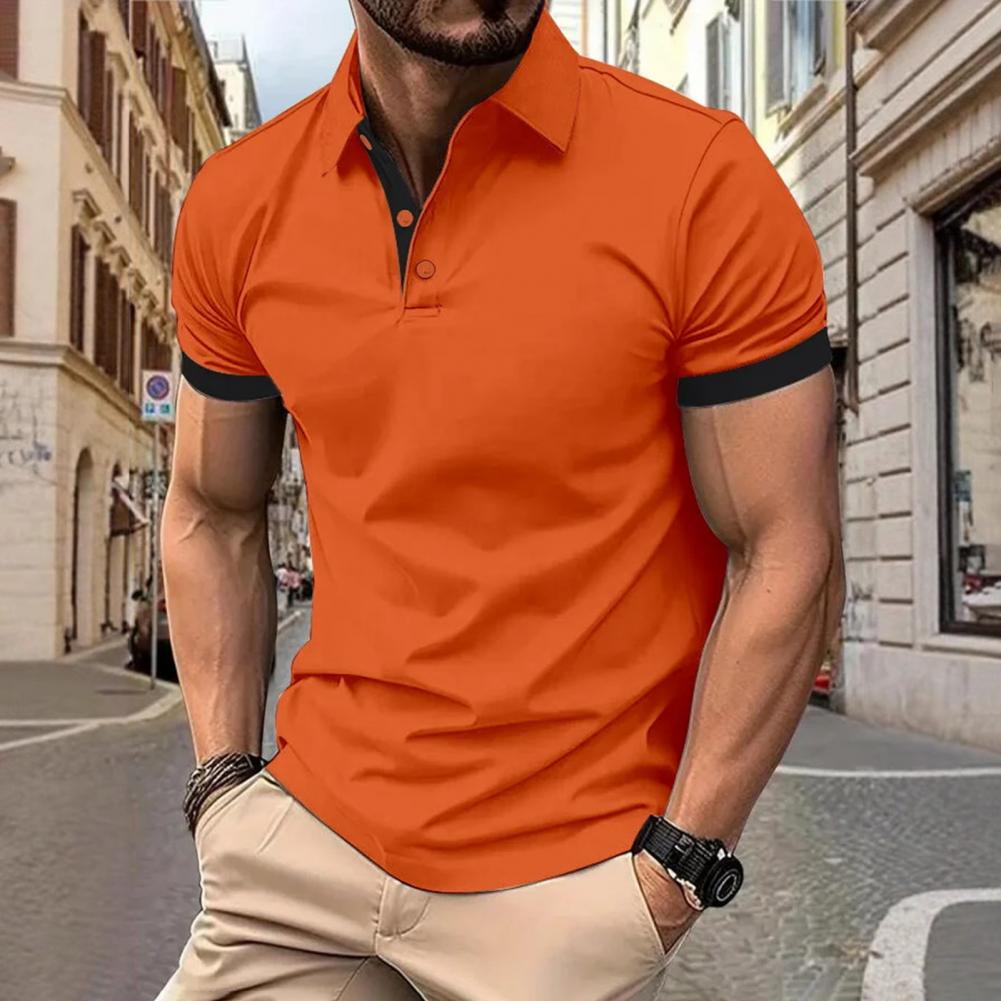 Men Tops Lapel Short Sleeve Ca - огляд і ціна Men'S Polo Formal Wear