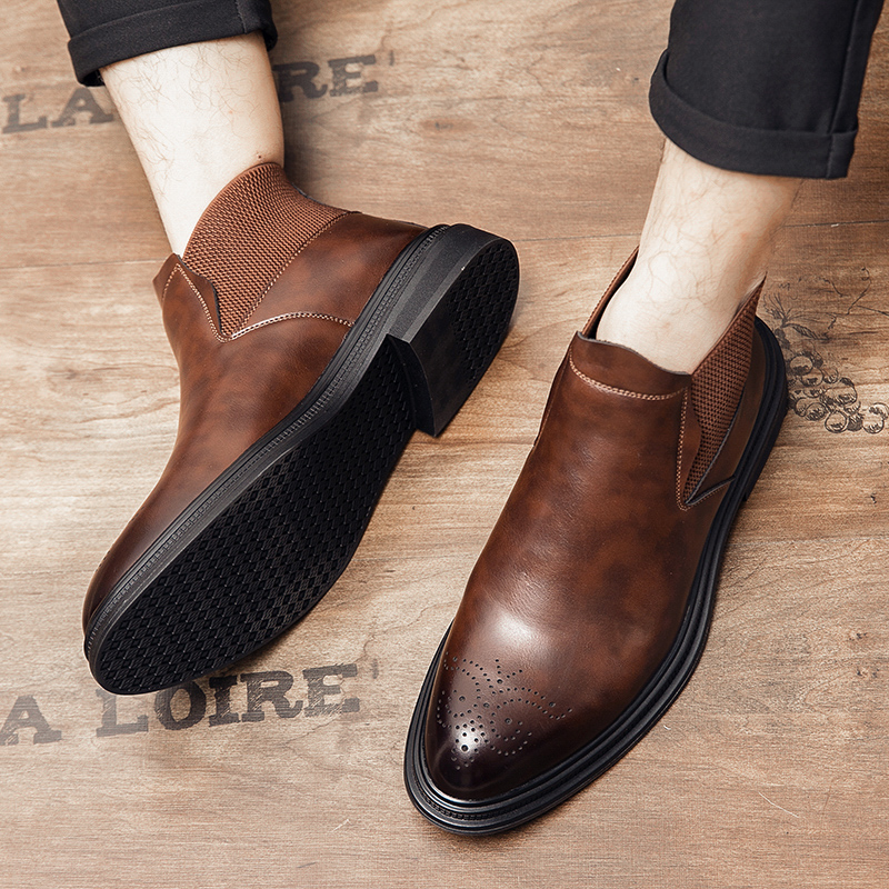 High-top leather shoes are ver - огляд і ціна Men'S Style Formal Wear