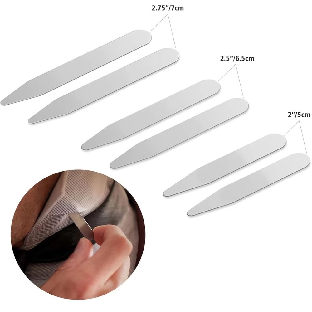 6Pcs New Stainless Steel Colla - огляд і ціна Collar Stay Metal