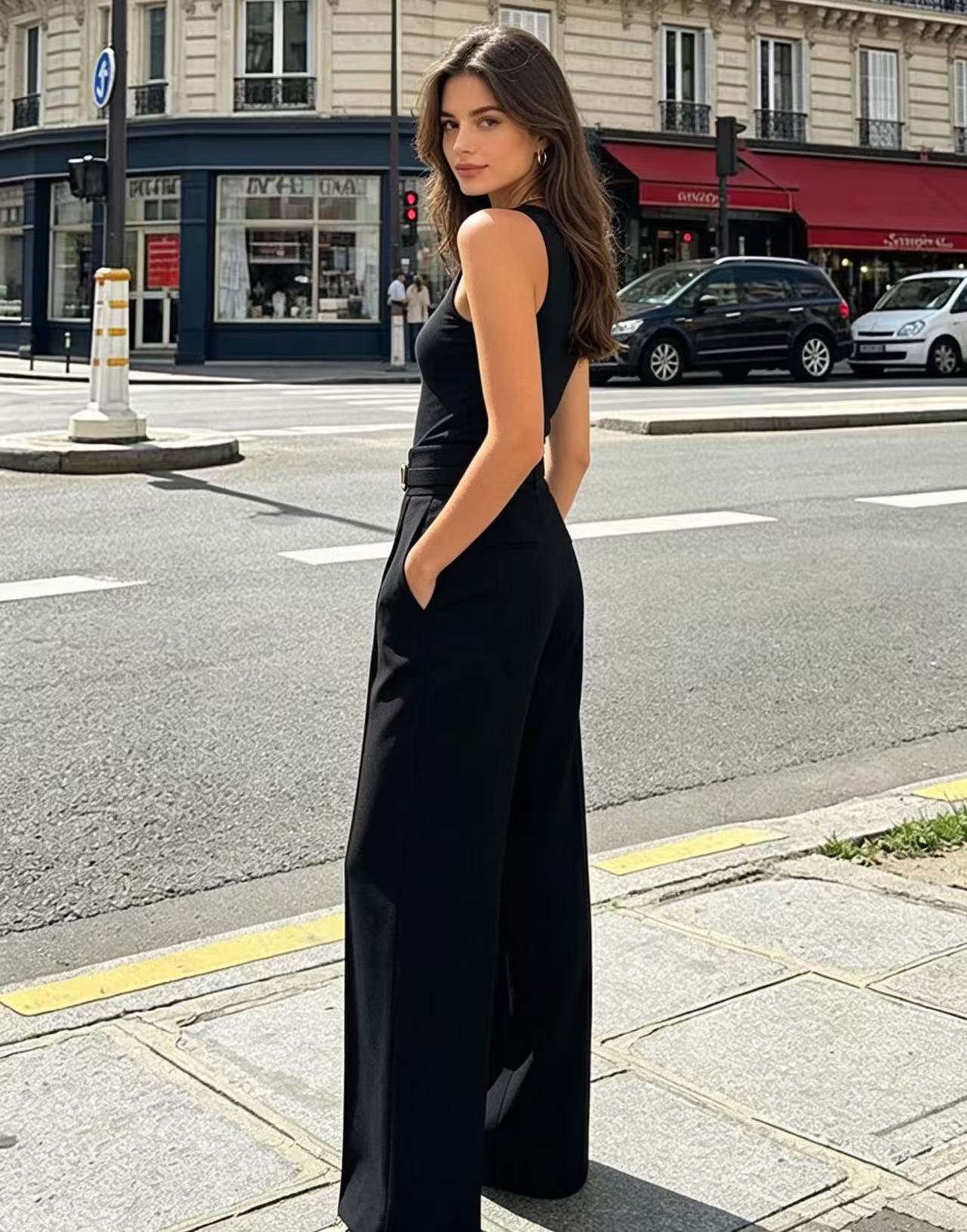 High Waist Wide Leg Suit Pants - огляд і ціна Dress Pant Flat Front
