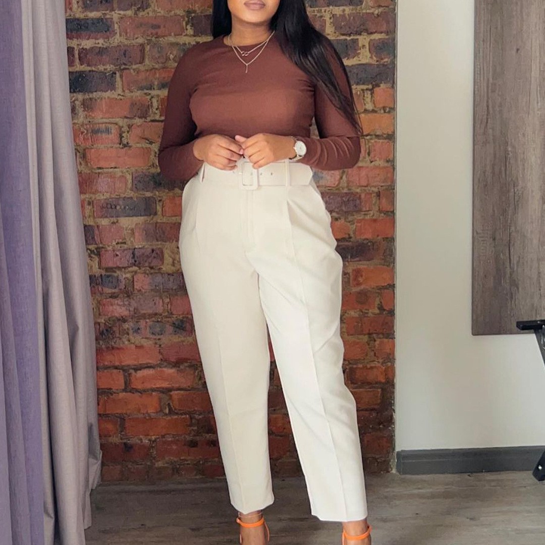 Women Pants High Waist Full Le - огляд і ціна Dress Pant Flat Front