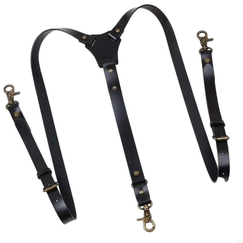Mens PU Leather Suspenders Wit - огляд і ціна Suspender Clip Formal