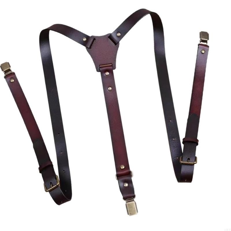 Mens PU Leather Suspenders Wit - огляд і ціна Suspender Clip Formal