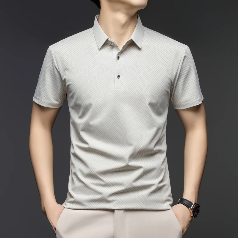 Mens Elegant Pattern Polo Shir - огляд і ціна Men'S Polo Formal Wear